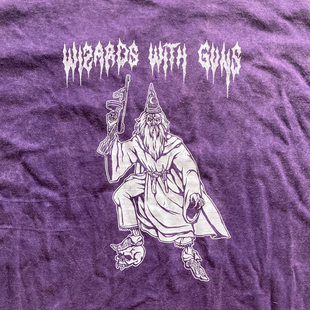 Wizards With Guns Purple Mineral Wash Shirt Medium